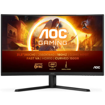 Alternative view of AOC 31.5" Monitor Curved 180Hz 1440p