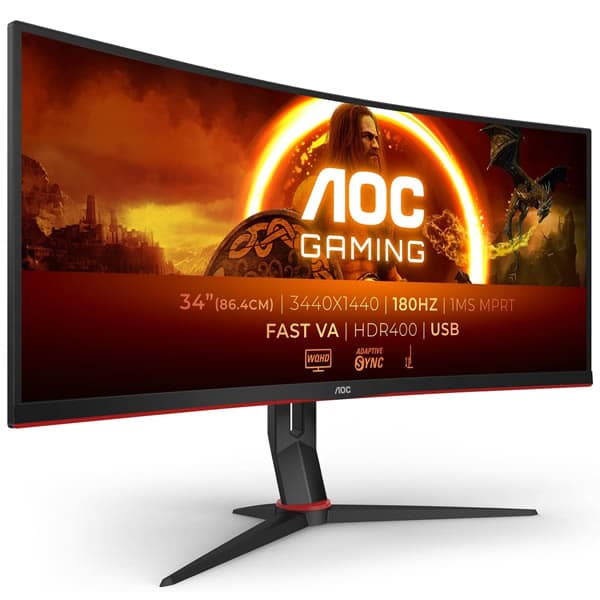 AOC 34" 180HZ G Monitor VA Curved