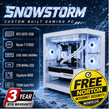 Snowstorm Gaming PC Ryzen 7 32GB 2TB RTX 5070
