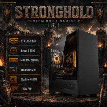 Alternative view of Stronghold Gaming PC Ryzen 5 16GB 1TB RTX5060