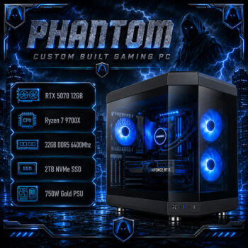 Alternative view of Phantom Gaming PC Ryzen 7 32GB 2TB RTX5070 12GB
