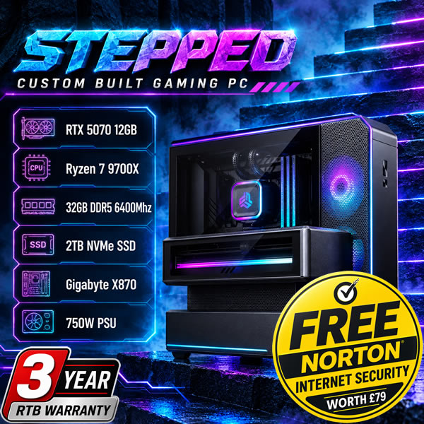 Stepped Gaming PC Ryzen 7 32GB 2TB RTX 5070