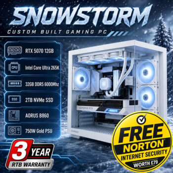 Snowstorm Gaming PC Ultra 7 265K 32GB 2TB RTX 5070